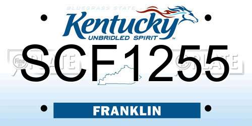 SCF1255 Kentucky License Plate