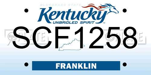 SCF1258 Kentucky License Plate