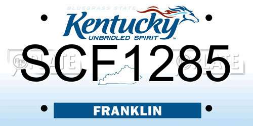 SCF1285 Kentucky License Plate