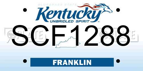 SCF1288 Kentucky License Plate