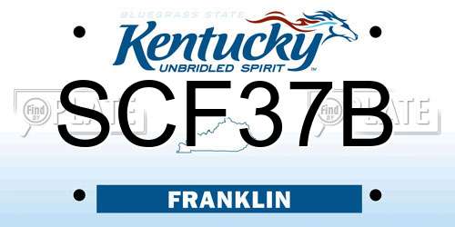 SCF37B Kentucky License Plate