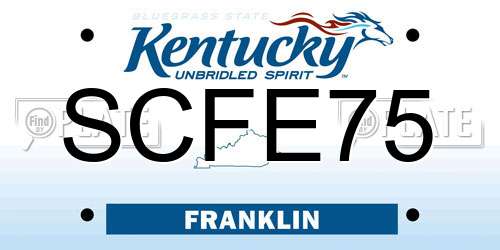 SCFE75 Kentucky License Plate