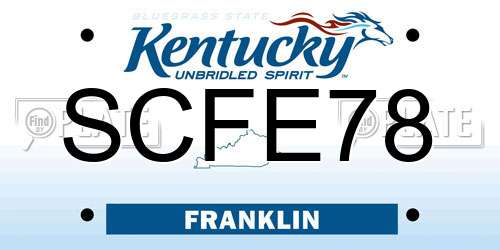SCFE78 Kentucky License Plate