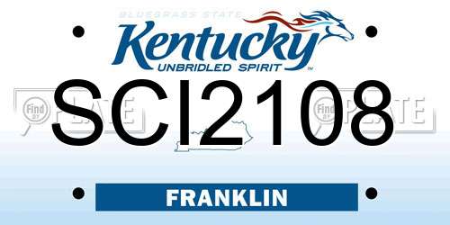 SCI2108 Kentucky License Plate