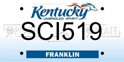 SCI519 Kentucky License Plate