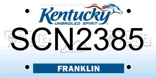 SCN2385 Kentucky License Plate