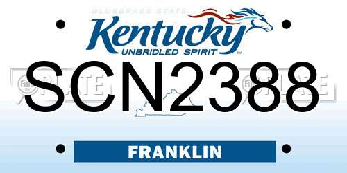 SCN2388 Kentucky License Plate