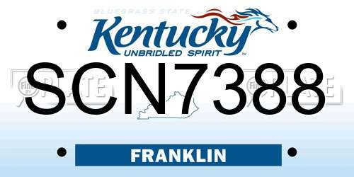 SCN7388 Kentucky License Plate