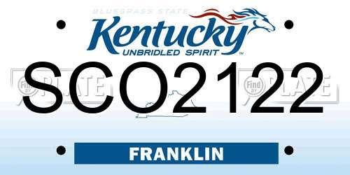 SCO2122 Kentucky License Plate