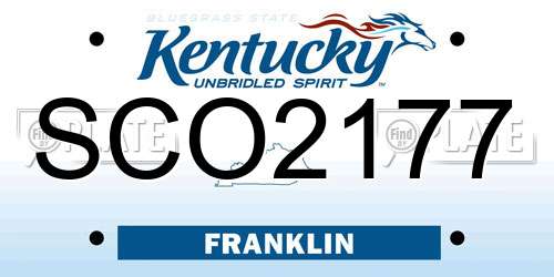 SCO2177 Kentucky License Plate