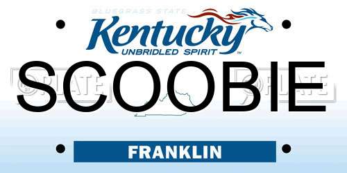 SCOOBIE Kentucky License Plate
