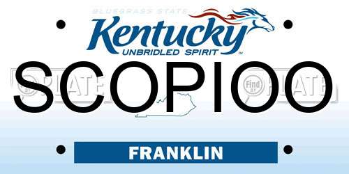SCOPIOO Kentucky License Plate
