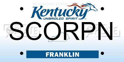 SCORPN Kentucky License Plate