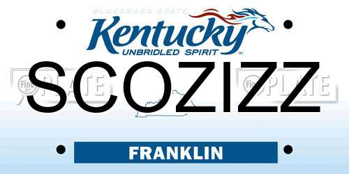 SCOZIZZ Kentucky License Plate