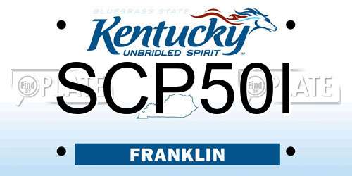 SCP50I Kentucky License Plate
