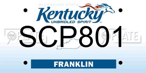 SCP801 Kentucky License Plate