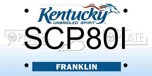 SCP80I Kentucky License Plate