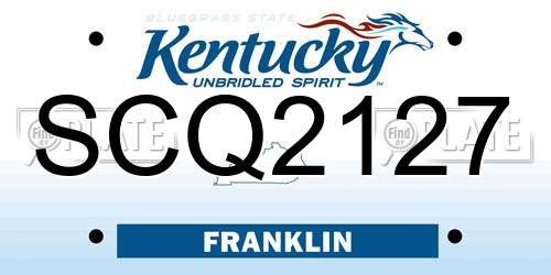 SCQ2127 Kentucky License Plate