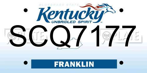 SCQ7177 Kentucky License Plate