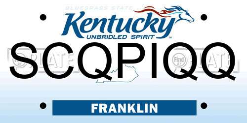 SCQPIQQ Kentucky License Plate