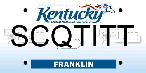 SCQTITT Kentucky License Plate