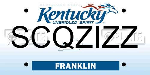 SCQZIZZ Kentucky License Plate