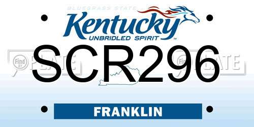 SCR296 Kentucky License Plate