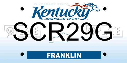 SCR29G Kentucky License Plate