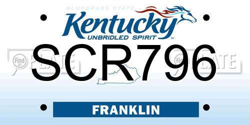 SCR796 Kentucky License Plate