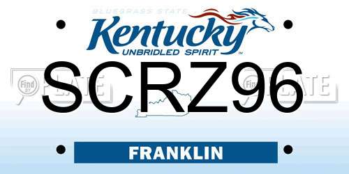 SCRZ96 Kentucky License Plate