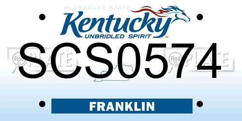 SCS0574 Kentucky License Plate