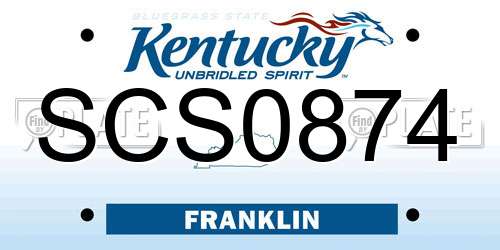 SCS0874 Kentucky License Plate