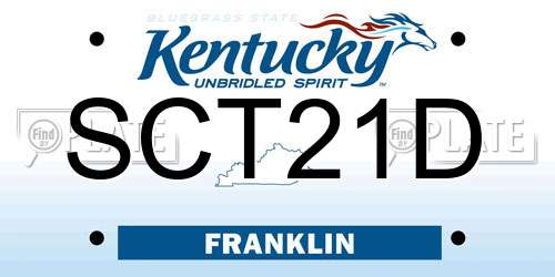 SCT21D Kentucky License Plate