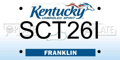 SCT26I Kentucky License Plate