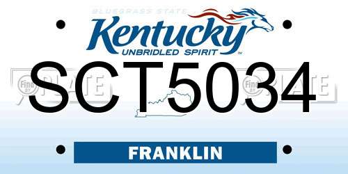 SCT5034 Kentucky License Plate