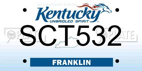 SCT532 Kentucky License Plate