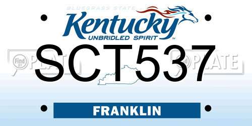 SCT537 Kentucky License Plate