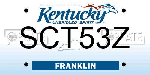 SCT53Z Kentucky License Plate