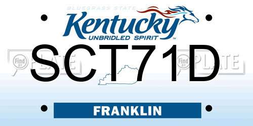 SCT71D Kentucky License Plate