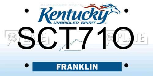 SCT71O Kentucky License Plate