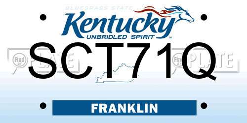 SCT71Q Kentucky License Plate
