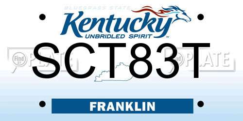 SCT83T Kentucky License Plate
