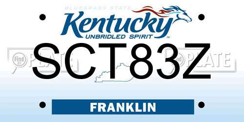SCT83Z Kentucky License Plate