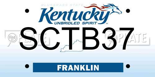 SCTB37 Kentucky License Plate