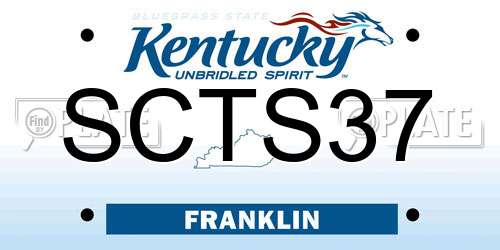 SCTS37 Kentucky License Plate