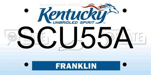 SCU55A Kentucky License Plate