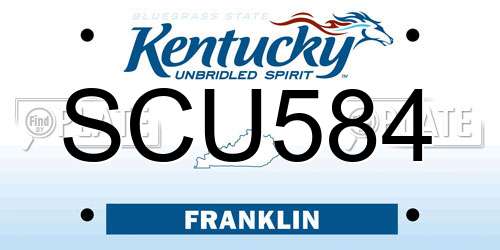SCU584 Kentucky License Plate
