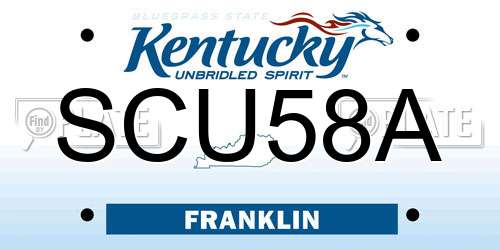 SCU58A Kentucky License Plate