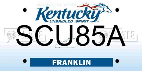 SCU85A Kentucky License Plate