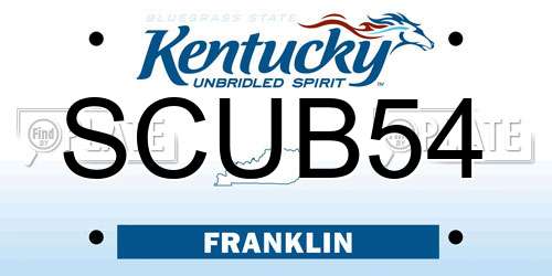 SCUB54 Kentucky License Plate